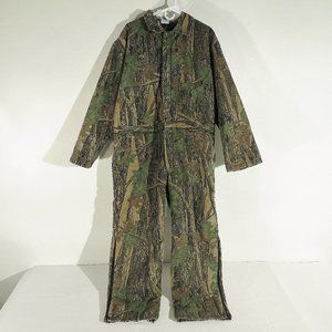 Rebark Mens Large Camo Hunting Coveralls 50" Chest 45" Waist Woodland Camouflage